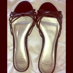 FINAL-Merona Black Patent Sandals 8.5